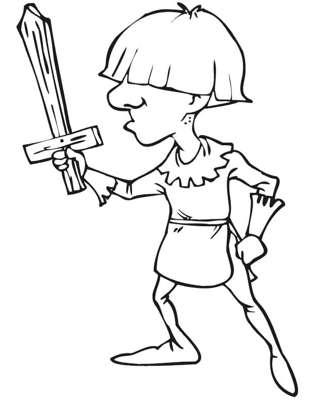 Ung Ridder Tegninger til Farvelægning