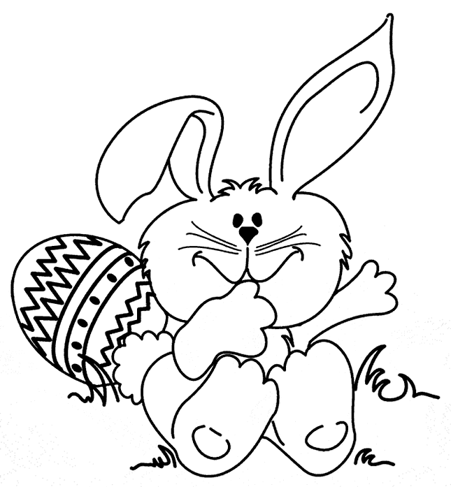 Babykanin med påskeæg bagved Tegninger til Farvelægning