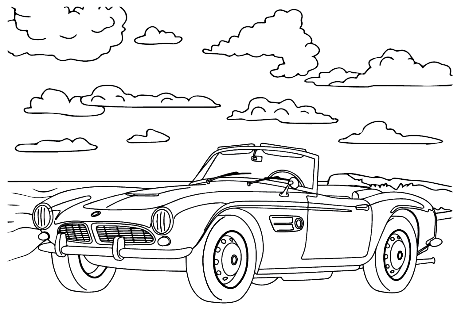 BMW 507 Roadster Tegninger til Farvelægning