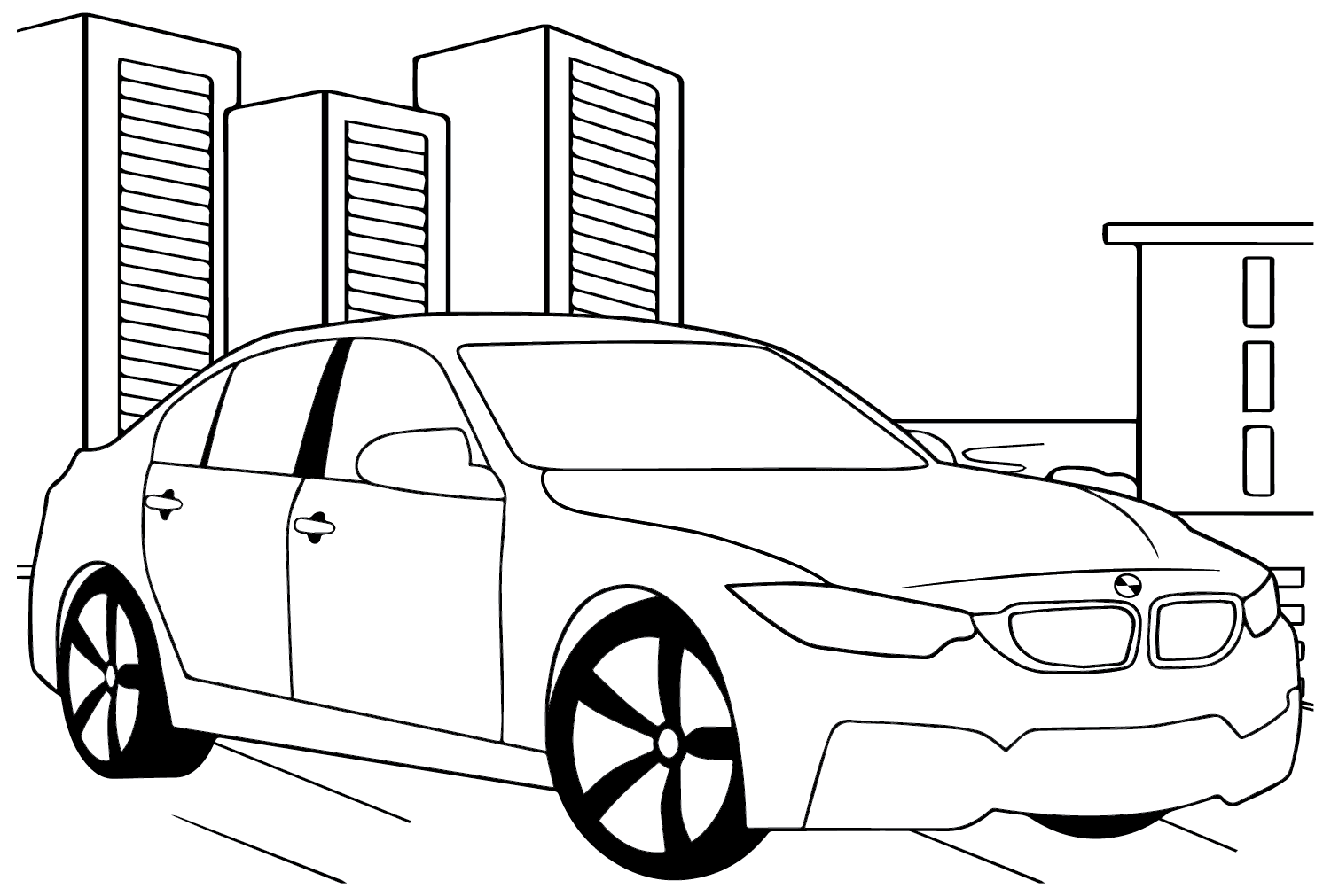 BMW M3 Tegninger til Farvelægning