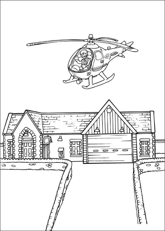 Brandmand Sam Helikopter Tegninger til Farvelægning