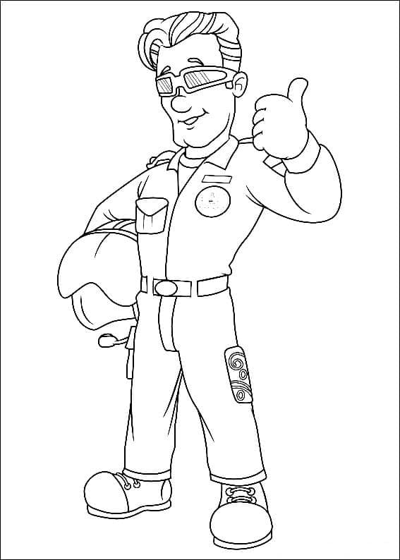 Brandmand Sam Tom Thomas Tegninger til Farvelægning