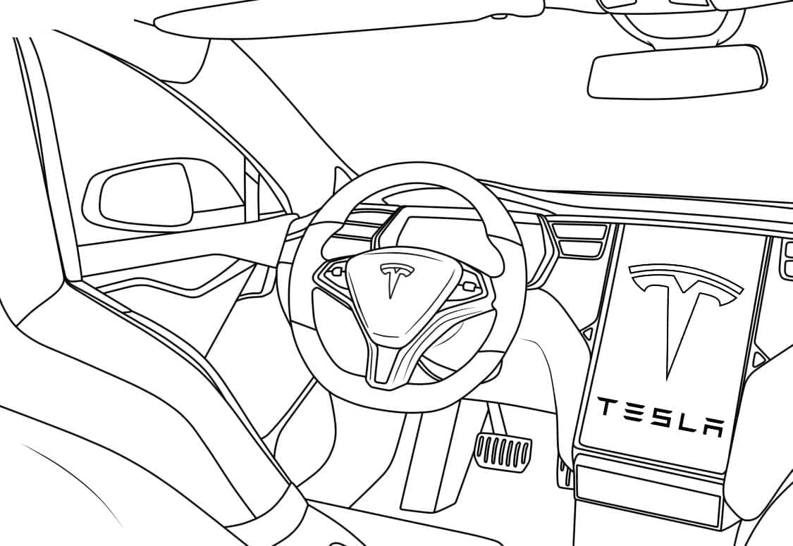 Fed Tesla Tegninger til Farvelægning