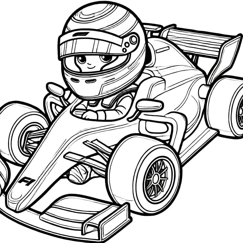 Formel 1 barnespiller Tegninger til Farvelægning