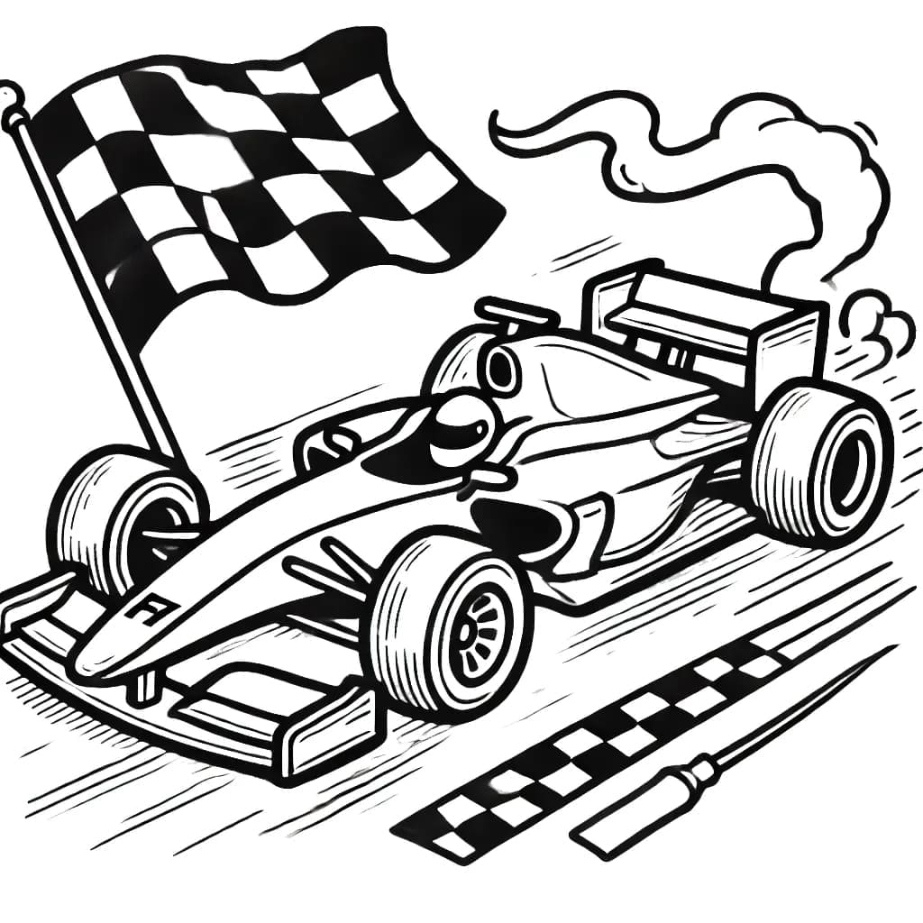 Formel 1 gratis for voksne Tegninger til Farvelægning