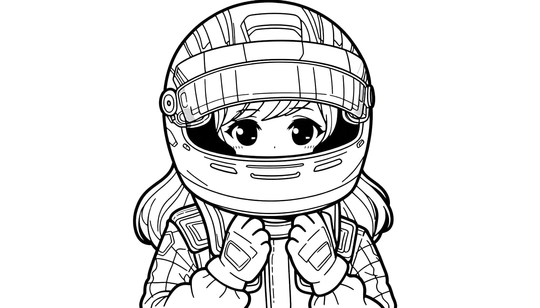 Formel 1 kvindelig spiller Tegninger til Farvelægning