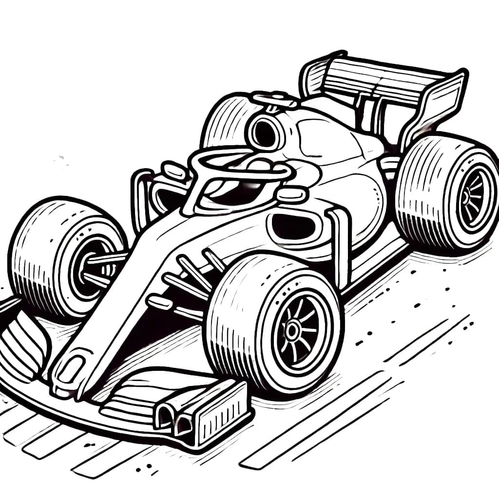 Formel 1 printbart til børn Tegninger til Farvelægning