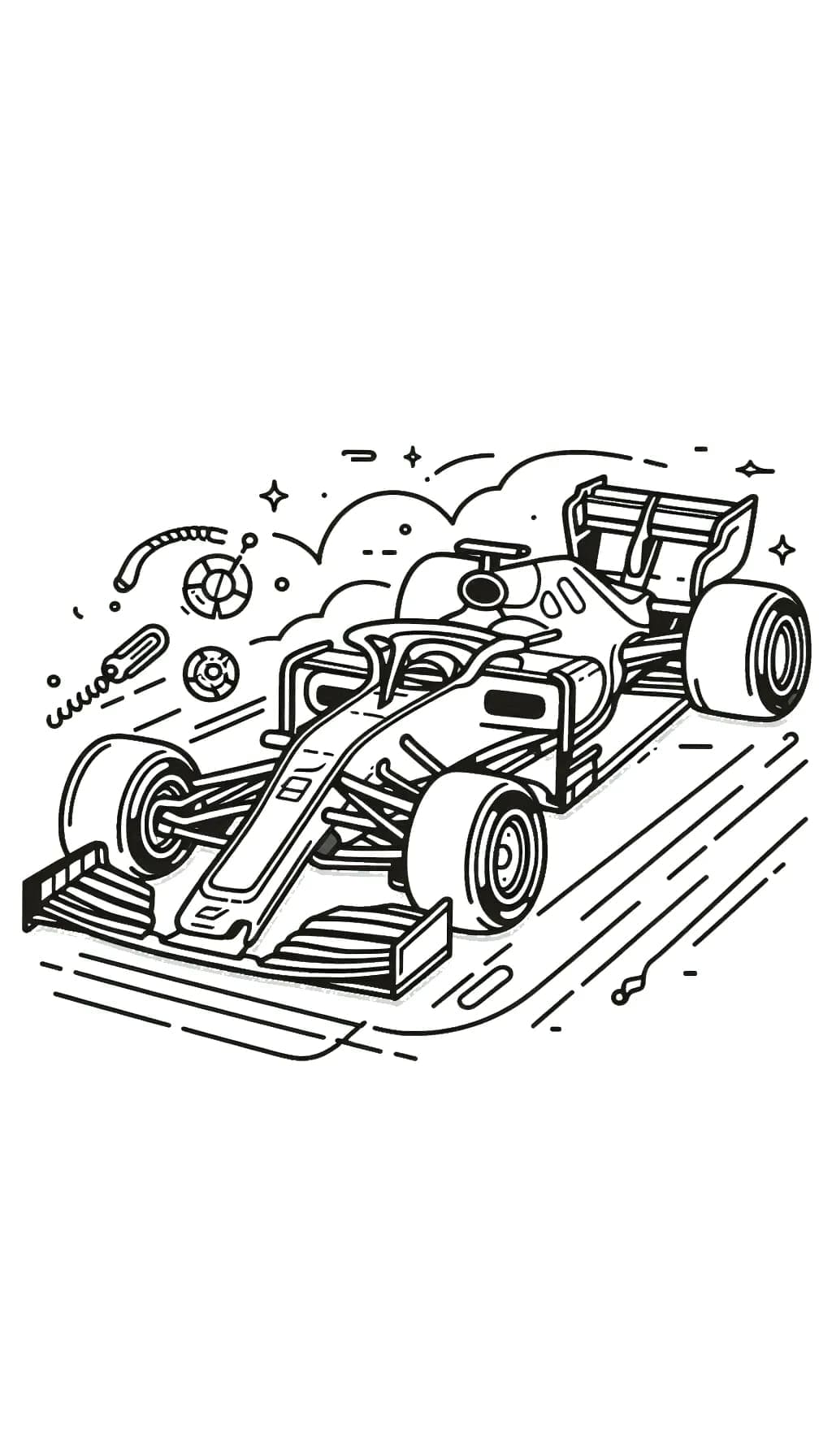 Formel 1 simpel Tegninger til Farvelægning