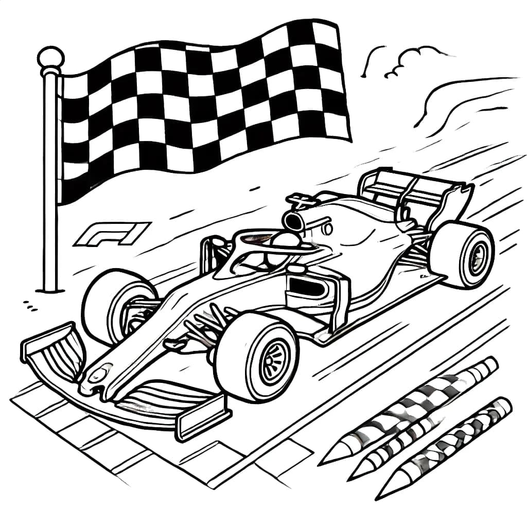 Formel 1 vinder Tegninger til Farvelægning