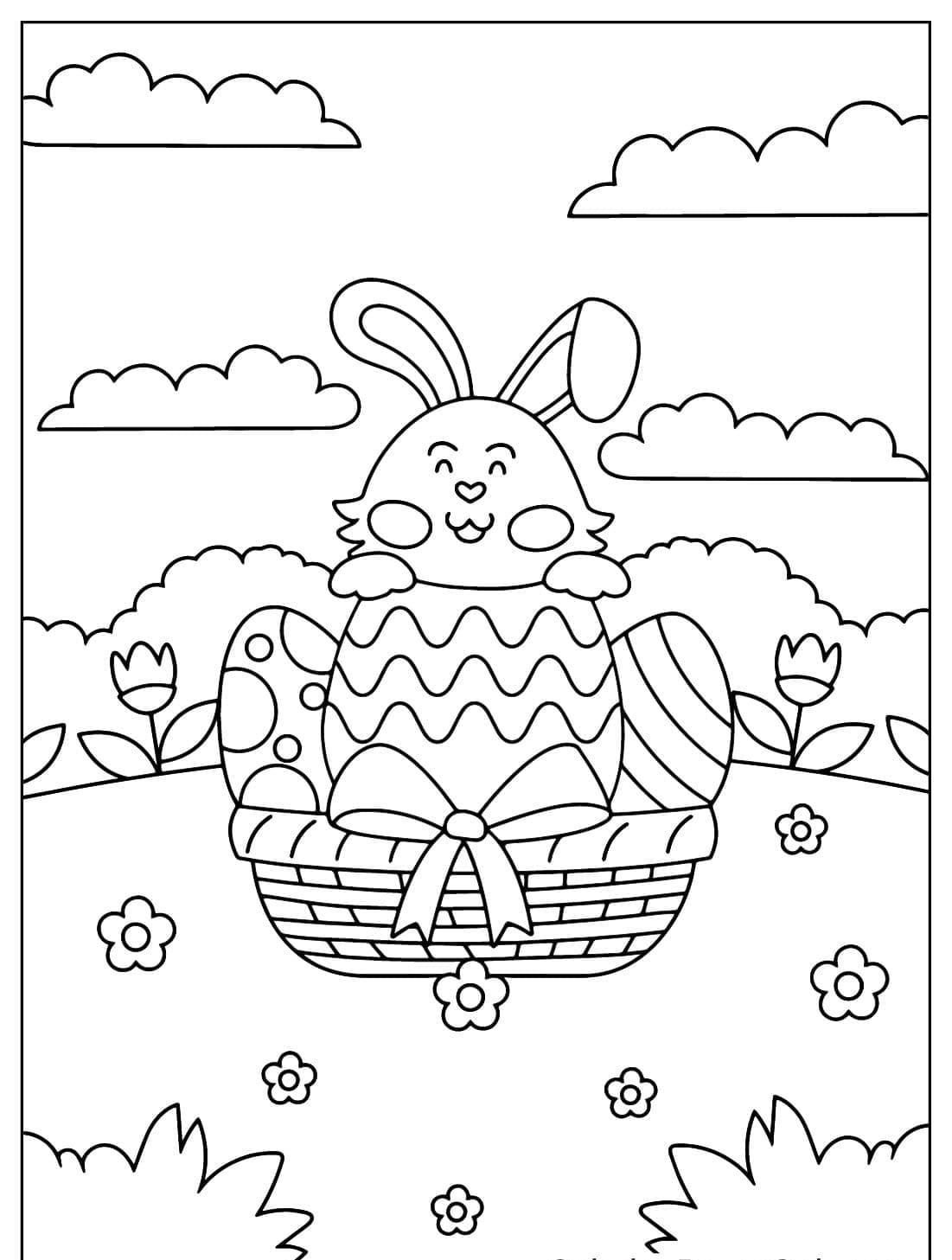 Gratis påskehare Tegninger til Farvelægning