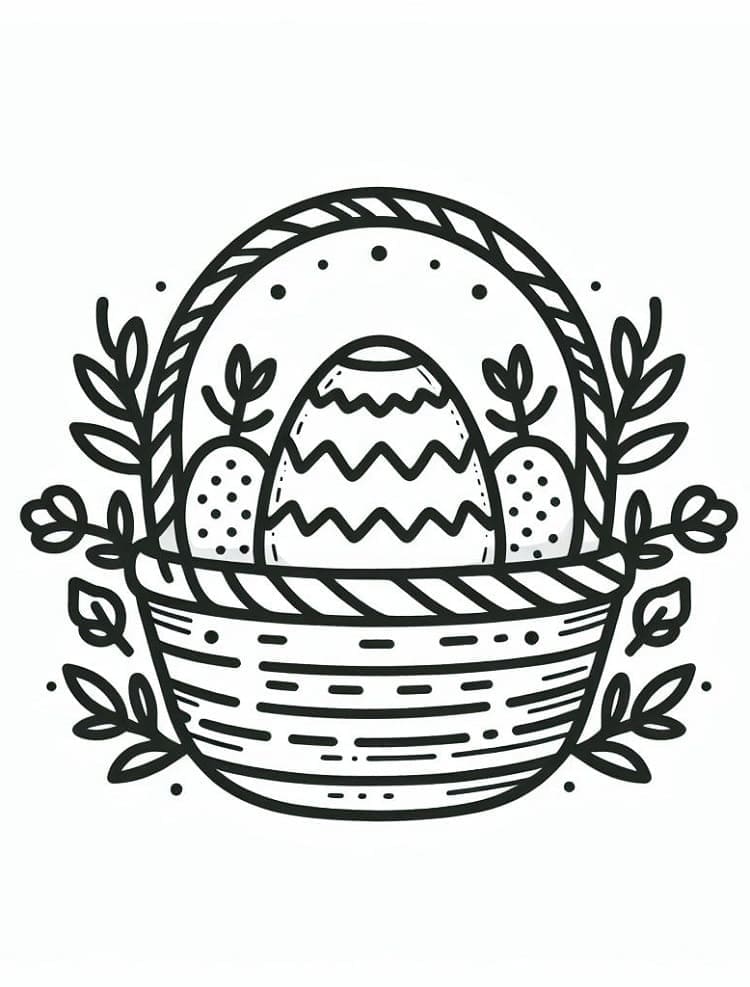 Gratis print af påskekurv Tegninger til Farvelægning