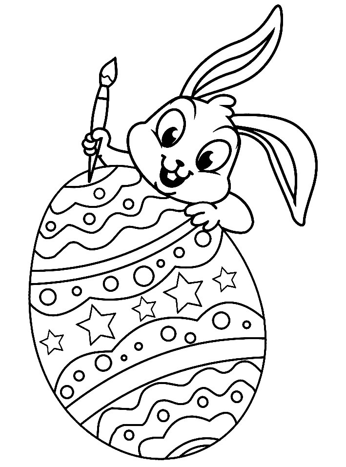 Kanin med æg påske Tegninger til Farvelægning