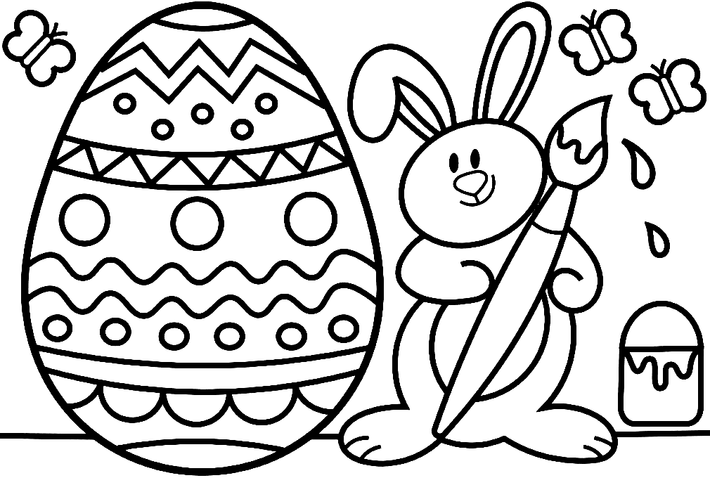 Påskeæg og påskehare Tegninger til Farvelægning