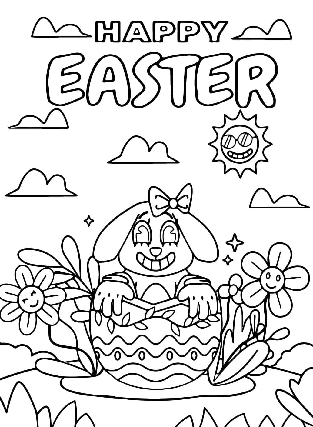 Påskehare gratis Tegninger til Farvelægning
