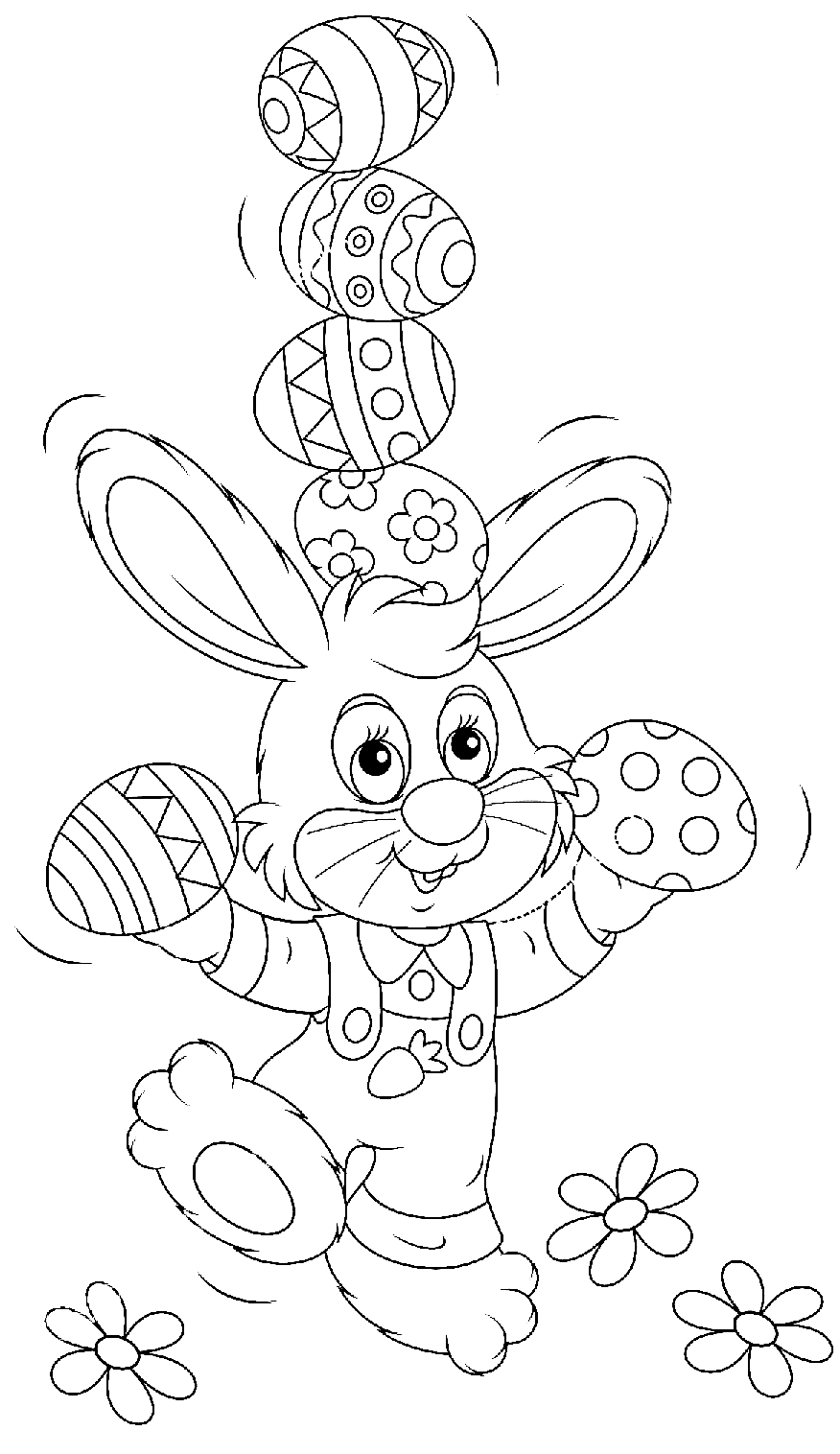 Påskehare-jonglør Tegninger til Farvelægning