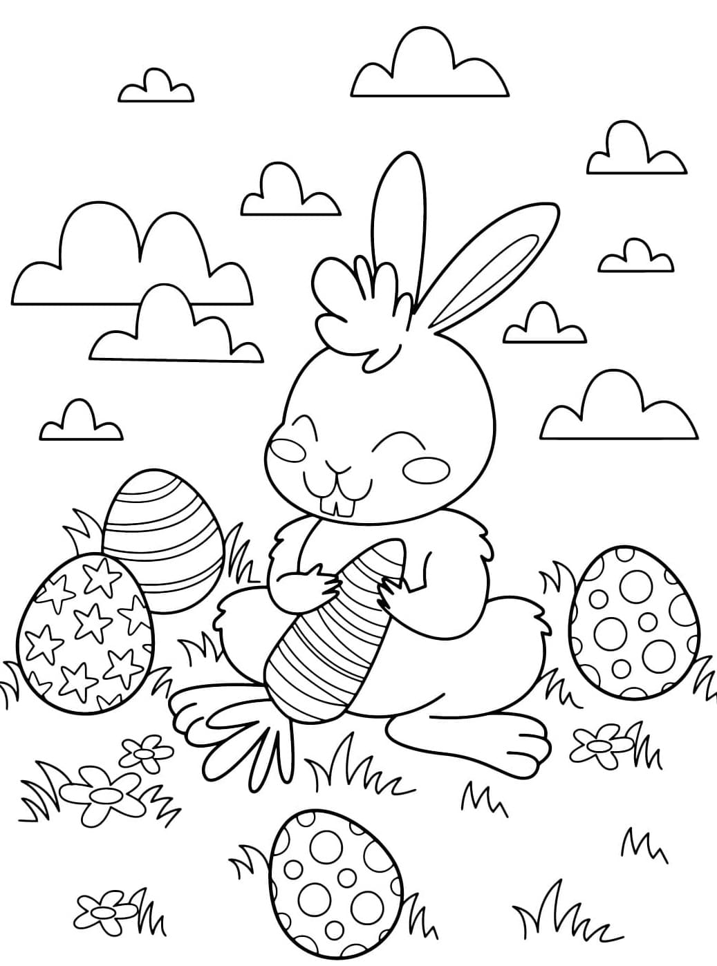 Påskehare JPG Tegninger til Farvelægning