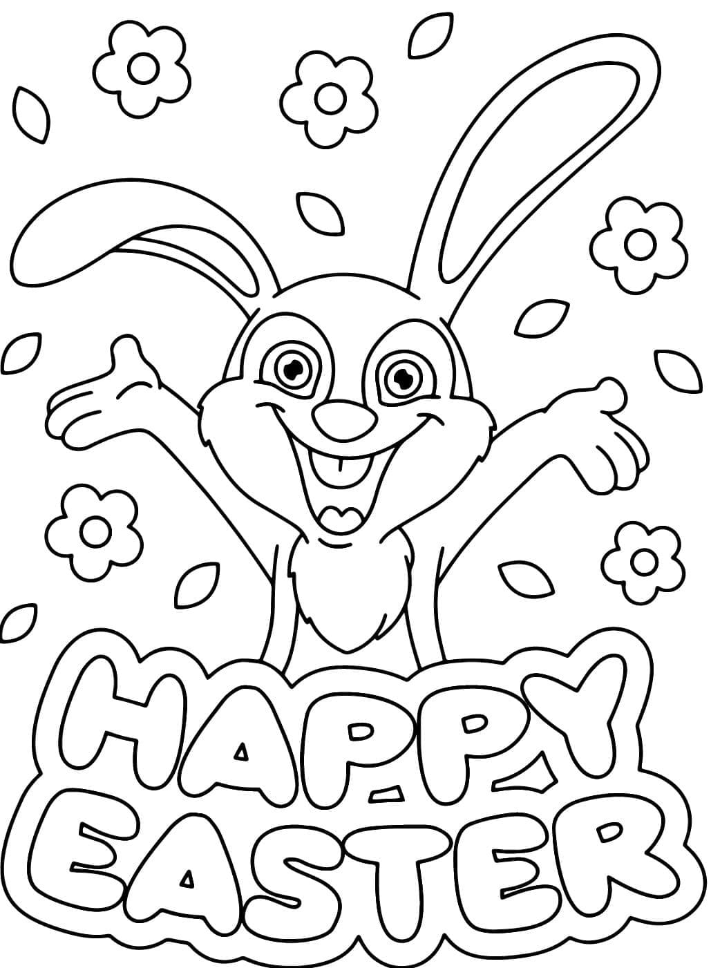 Påskehare printbar Tegninger til Farvelægning