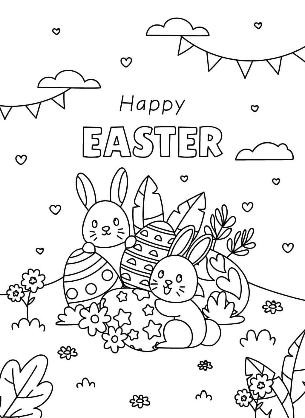 Påskehare til udskrivning Tegninger til Farvelægning