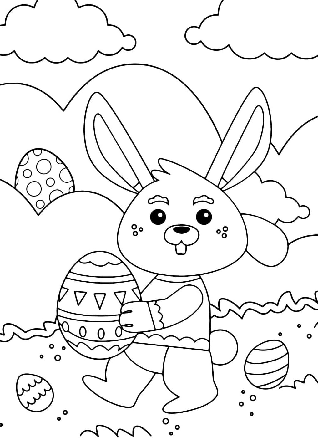 Påskehareark Tegninger til Farvelægning