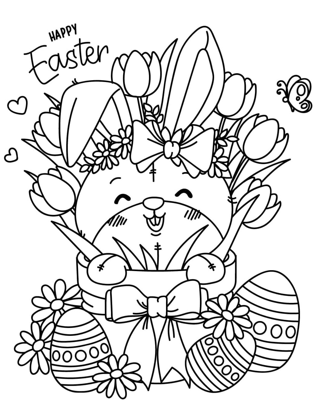 Printbar påskehare Tegninger til Farvelægning