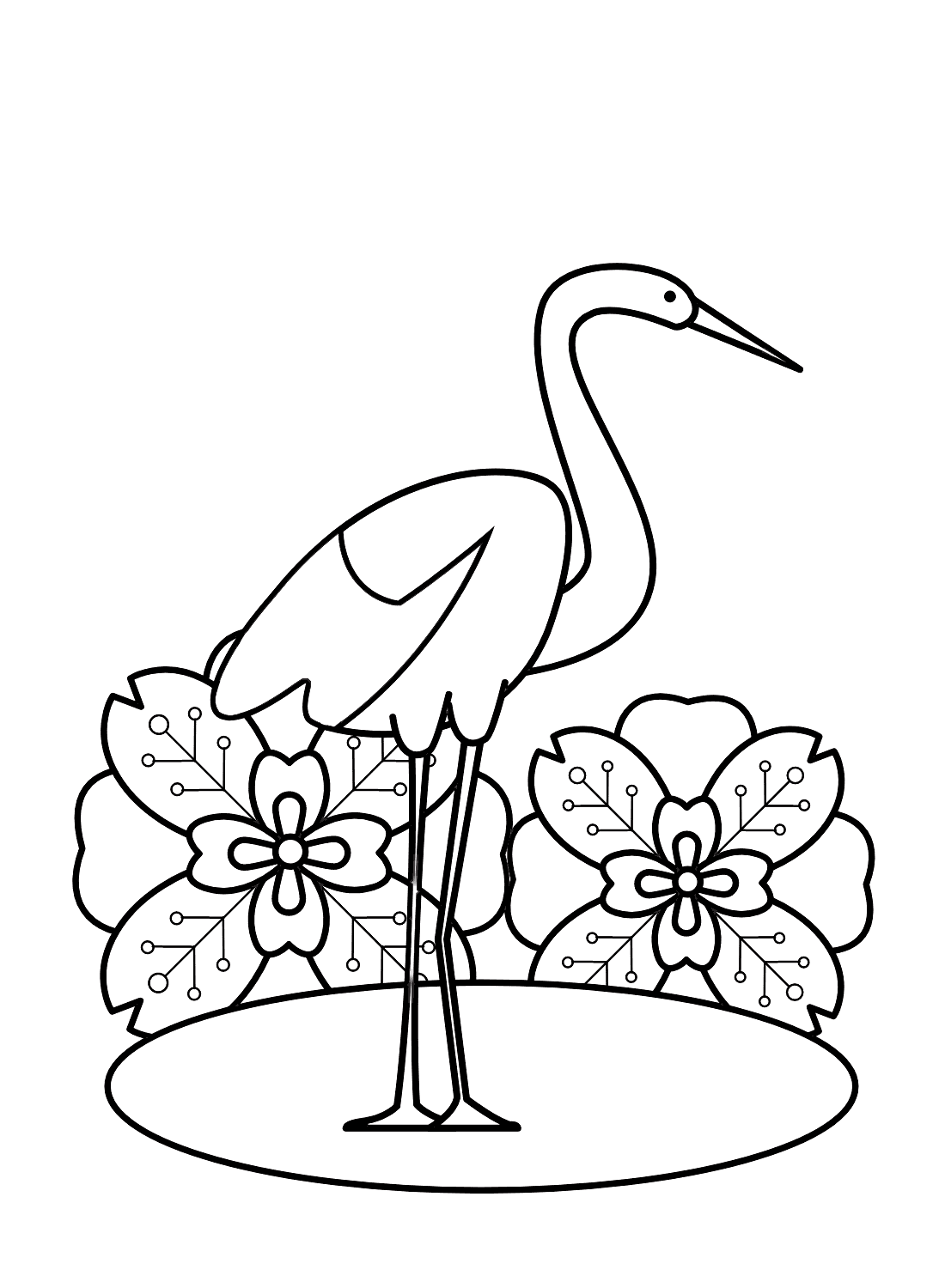 Stående stork Tegninger til Farvelægning