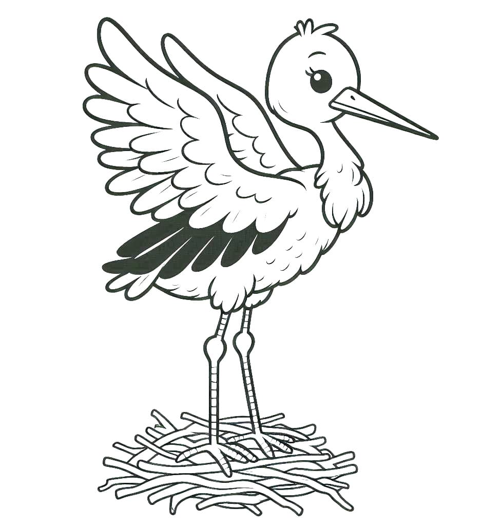 Stork klar Tegninger til Farvelægning