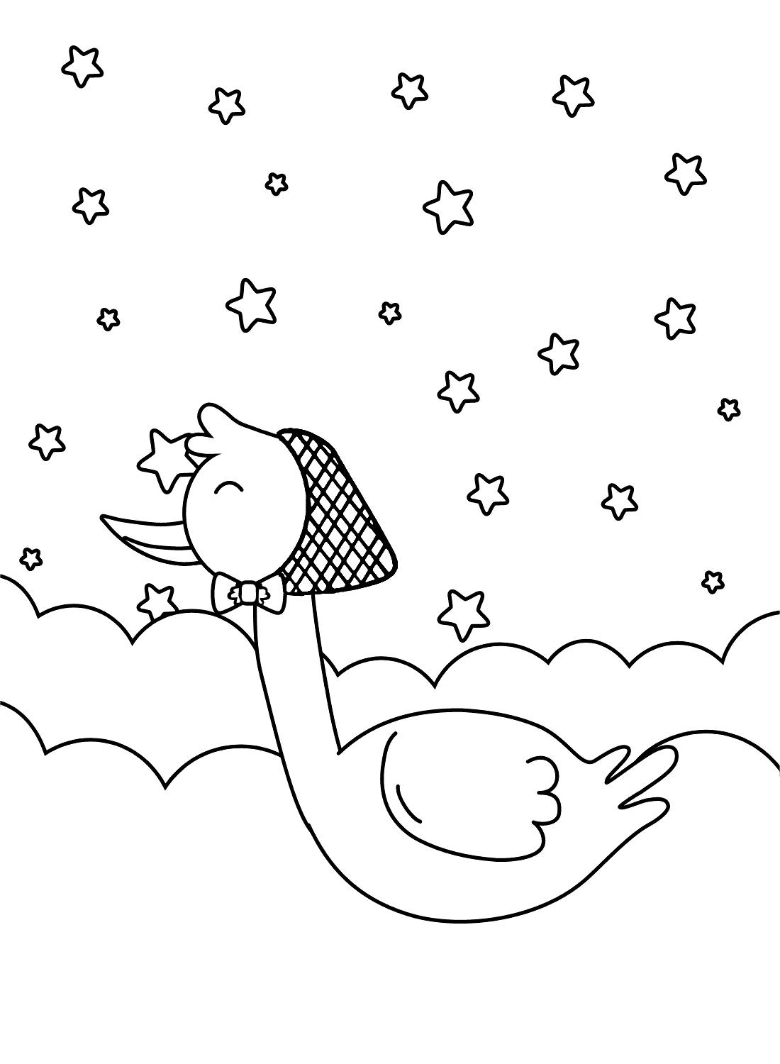 Stork med bandana Tegninger til Farvelægning