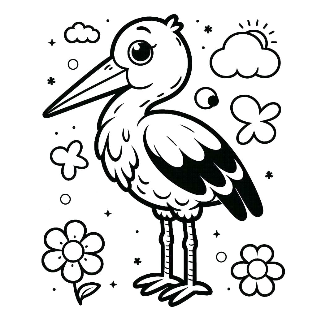 Storkeprint Tegninger til Farvelægning