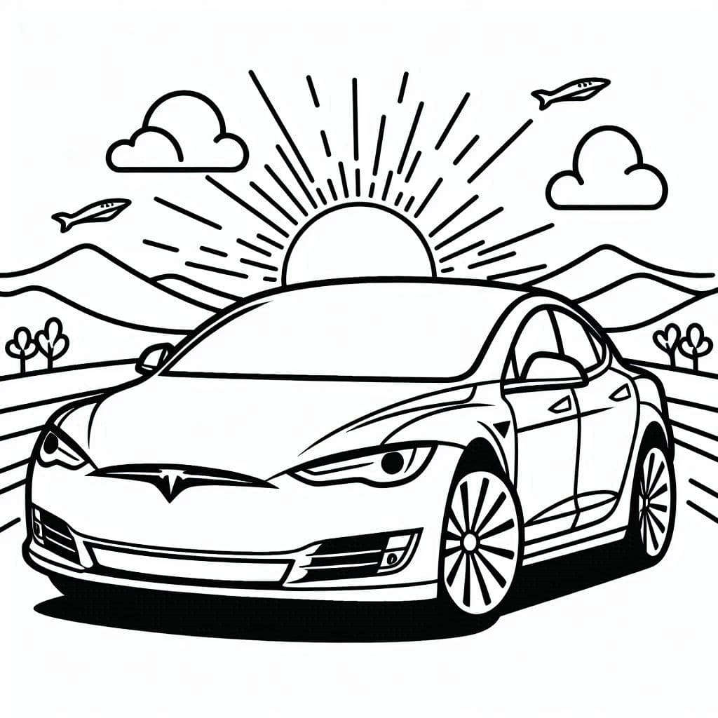 Tesla i byen Tegninger til Farvelægning