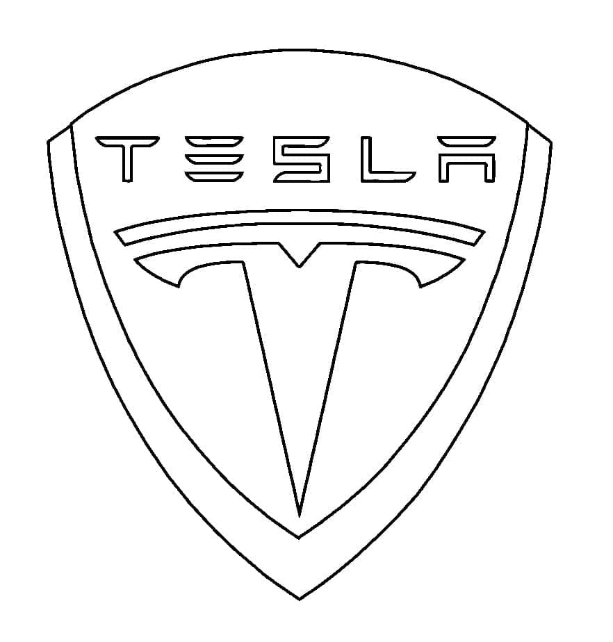 Tesla Logo Tegninger til Farvelægning