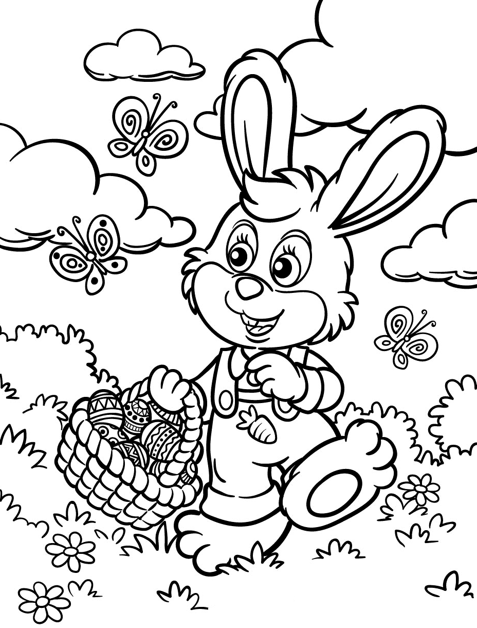 Yndig påskehare gratis Tegninger til Farvelægning