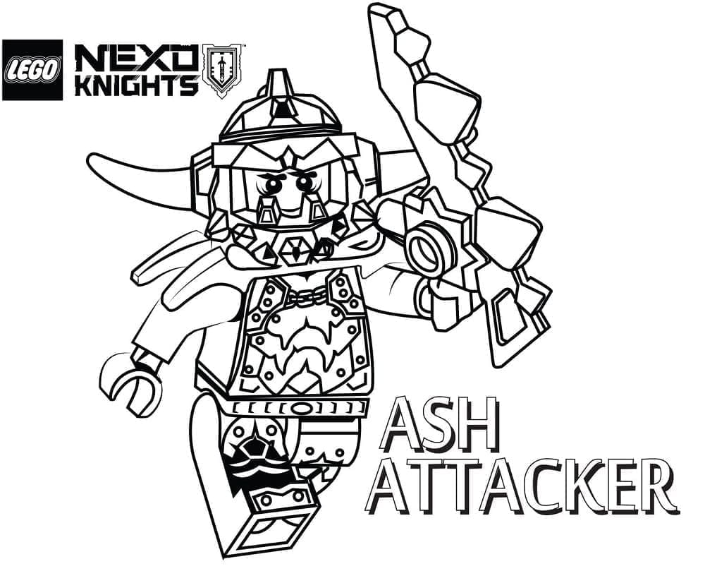 Ash Attacker fra Lego Nexo Knights Tegninger til Farvelægning