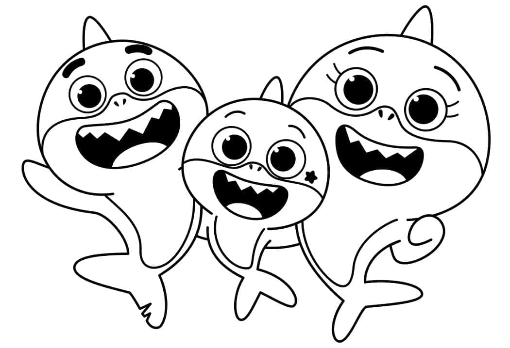 Baby Shark Stort Show Tegninger til Farvelægning