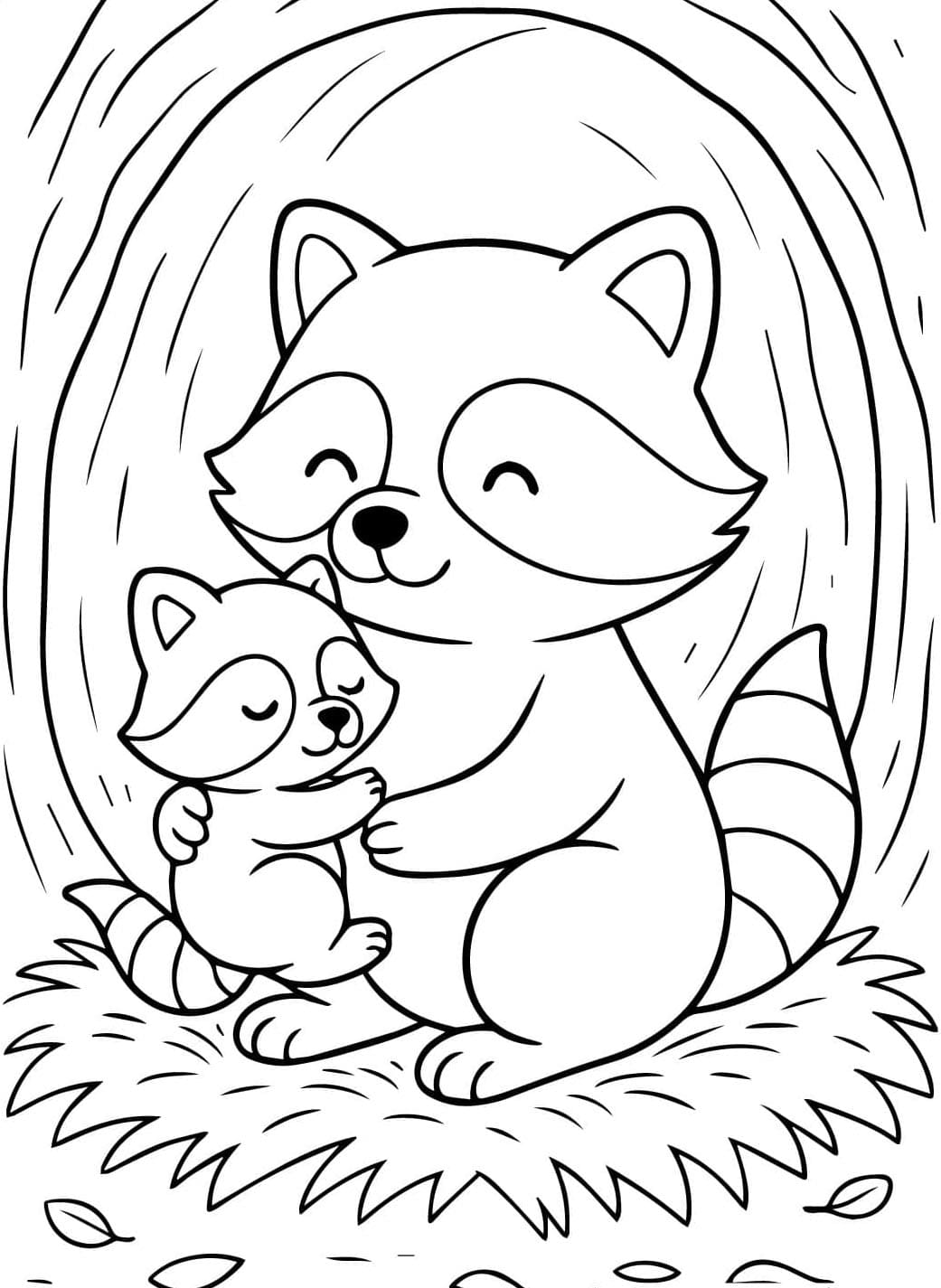 Baby vaskebjørn Tegninger til Farvelægning