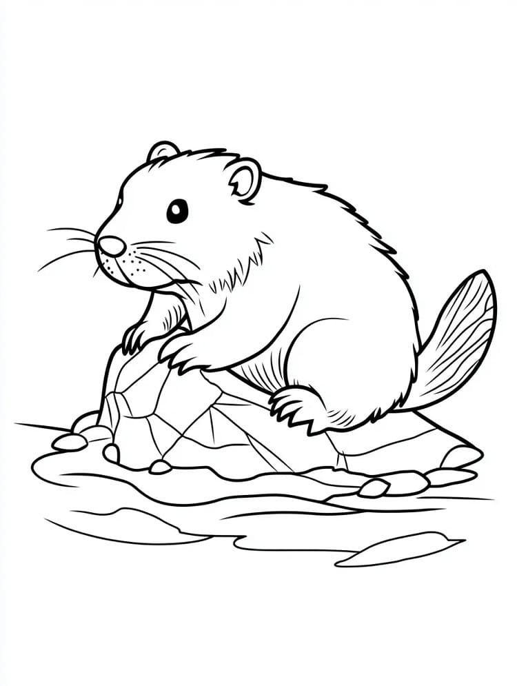 Bæver billede Tegninger til Farvelægning