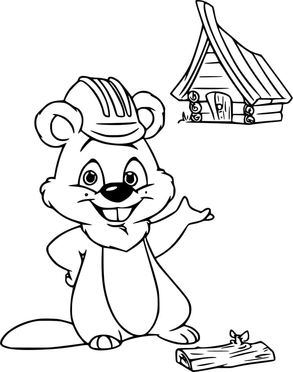 Bæverarbejder Tegninger til Farvelægning