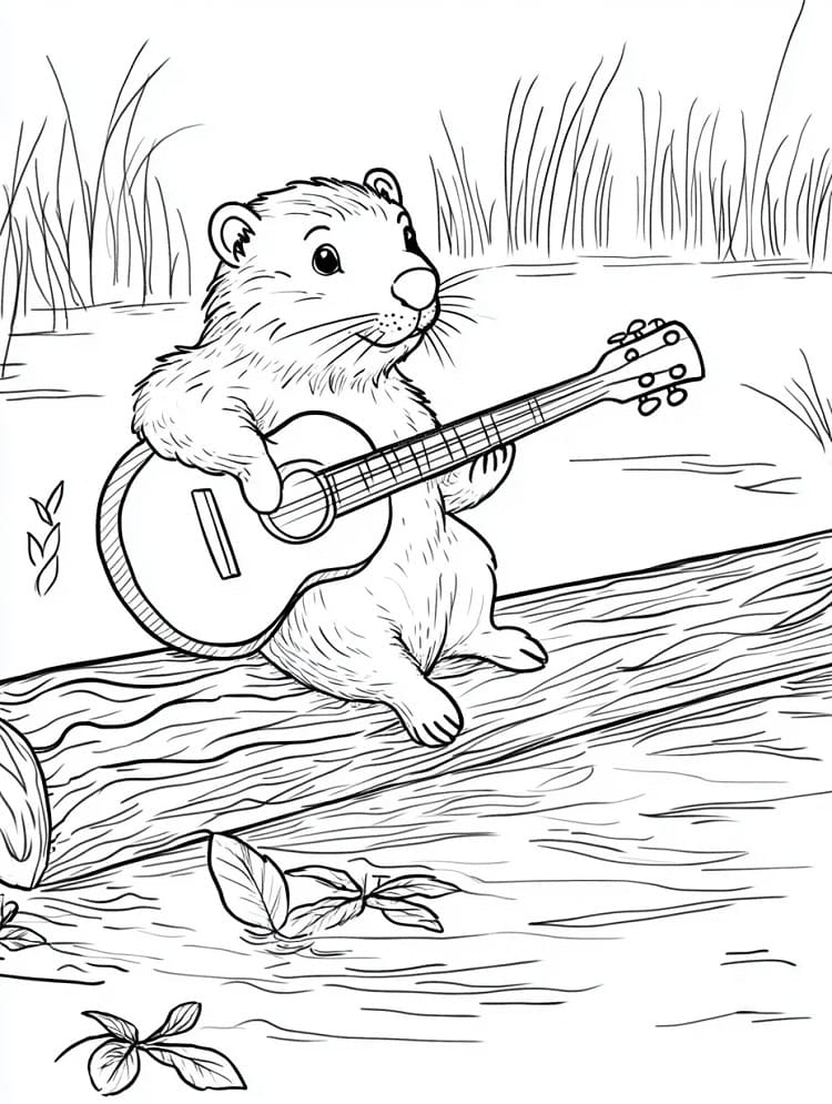 Bæverbillede Tegninger til Farvelægning