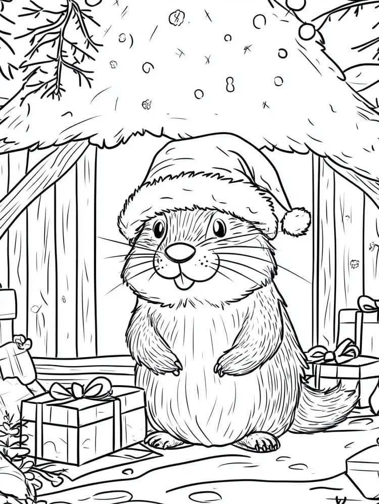 Bæverbillede gratis Tegninger til Farvelægning