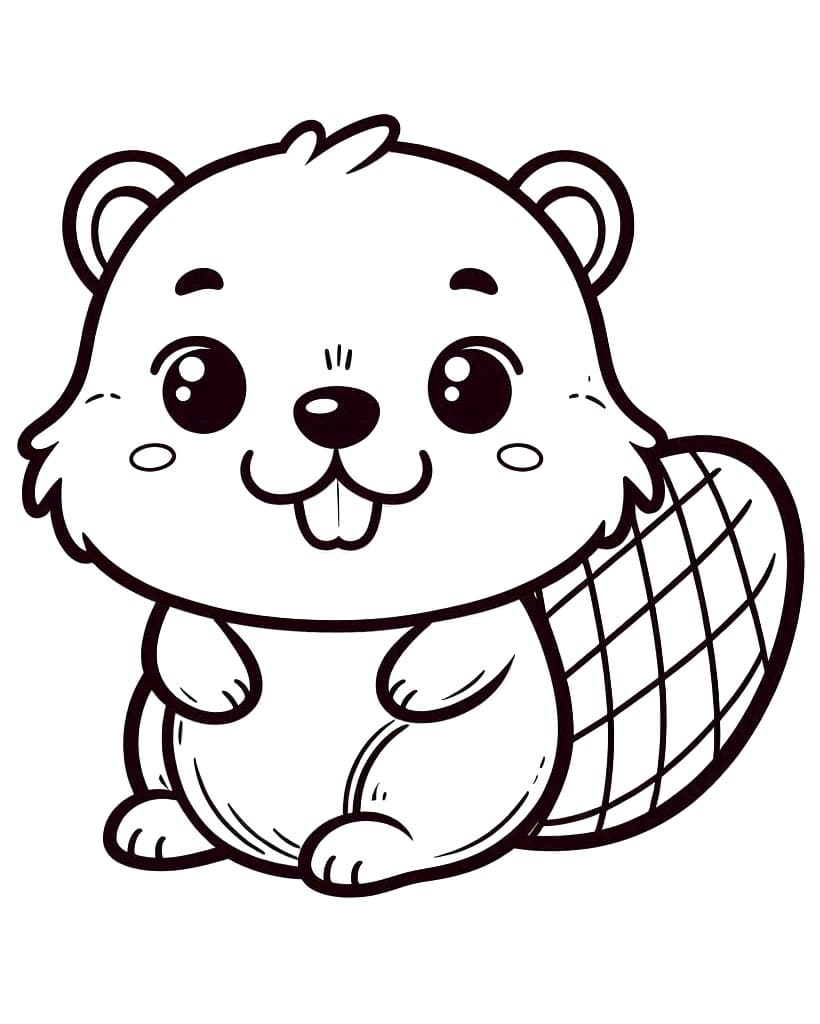 Bæveren er sød Tegninger til Farvelægning