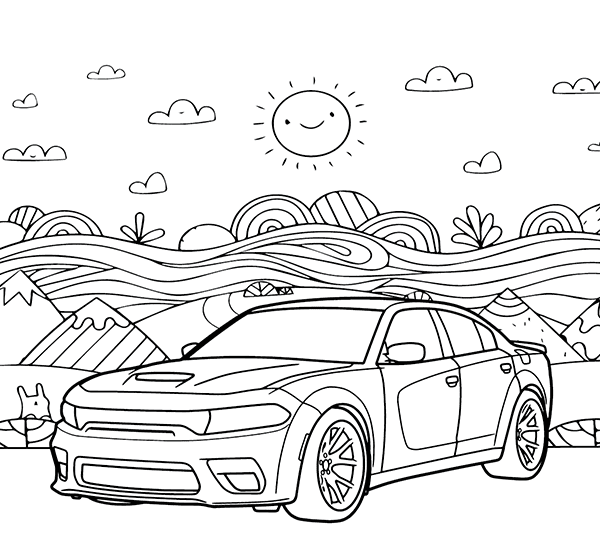 Biler Dodge Tegninger til Farvelægning