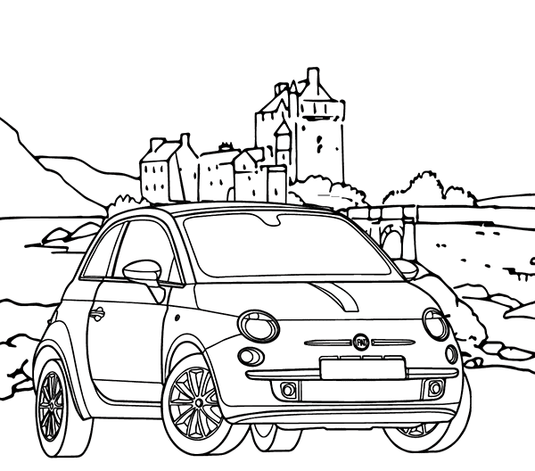 Biler Fiat Tegninger til Farvelægning