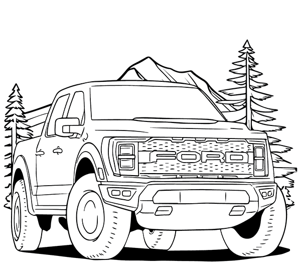 Biler Ford Tegninger til Farvelægning