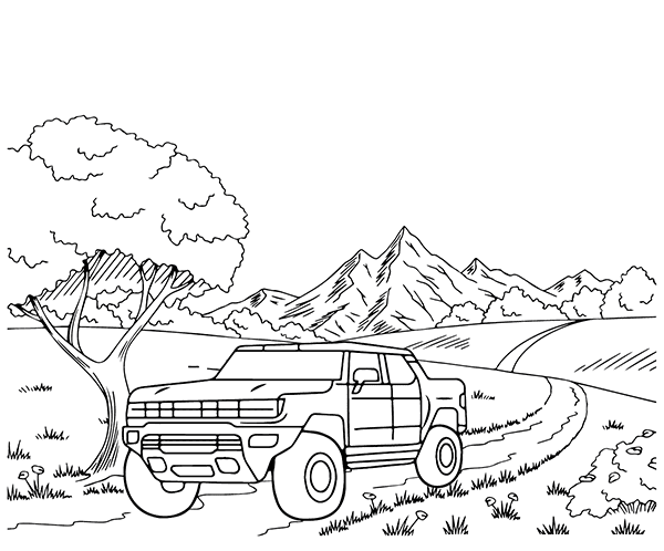 Biler Hummer Tegninger til Farvelægning