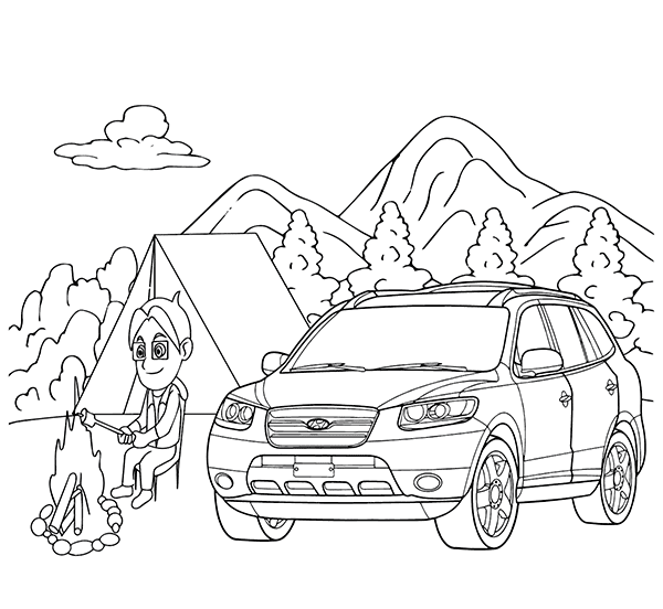 Biler Hyundai Tegninger til Farvelægning