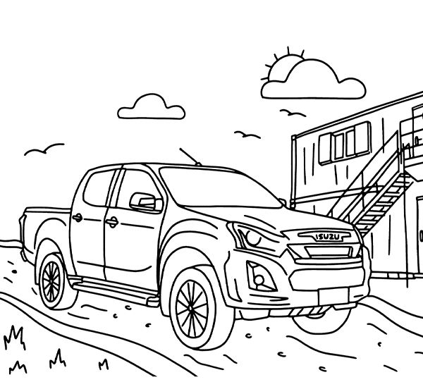 Biler Isuzu Tegninger til Farvelægning