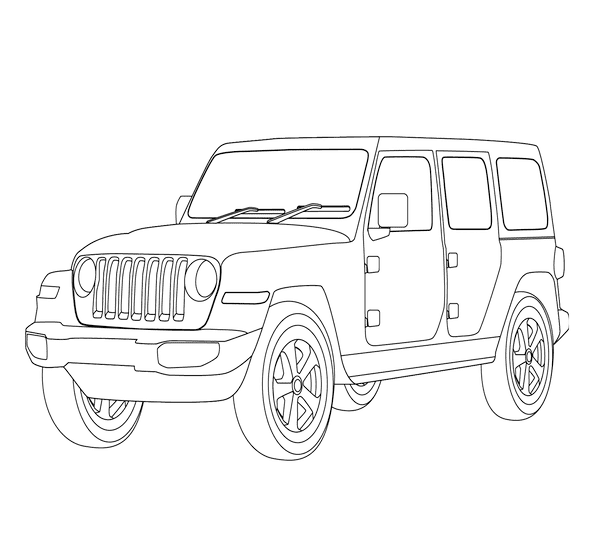 Biler Tegninger til Farvelægning