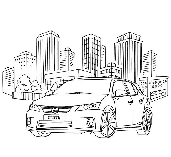 Biler Lexus Tegninger til Farvelægning