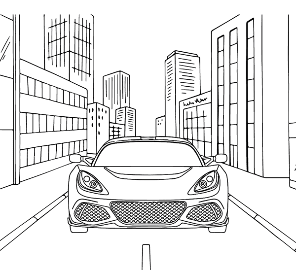 Biler Lotus Tegninger til Farvelægning