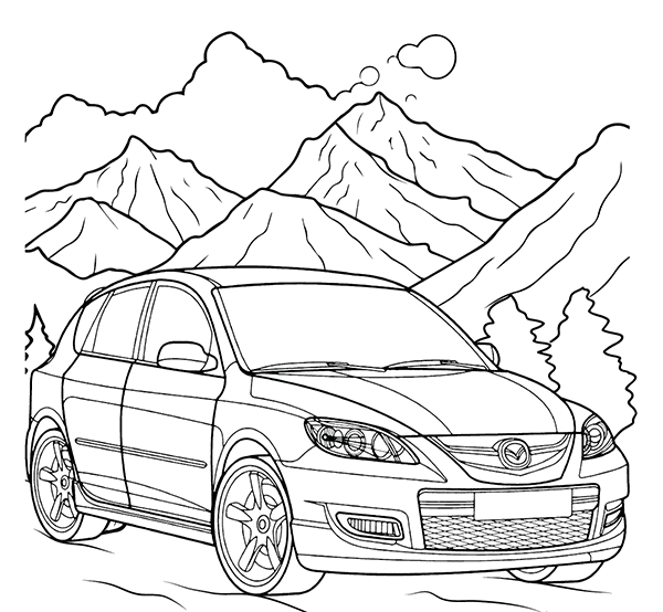 Biler Mazda Tegninger til Farvelægning