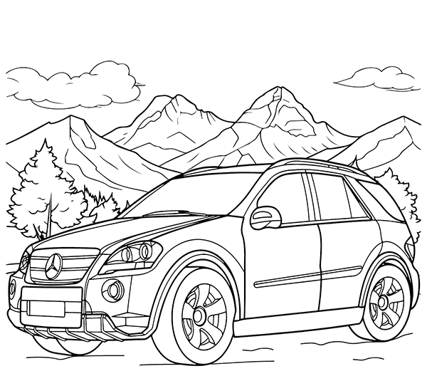 Biler Mercedes-Benz Tegninger til Farvelægning